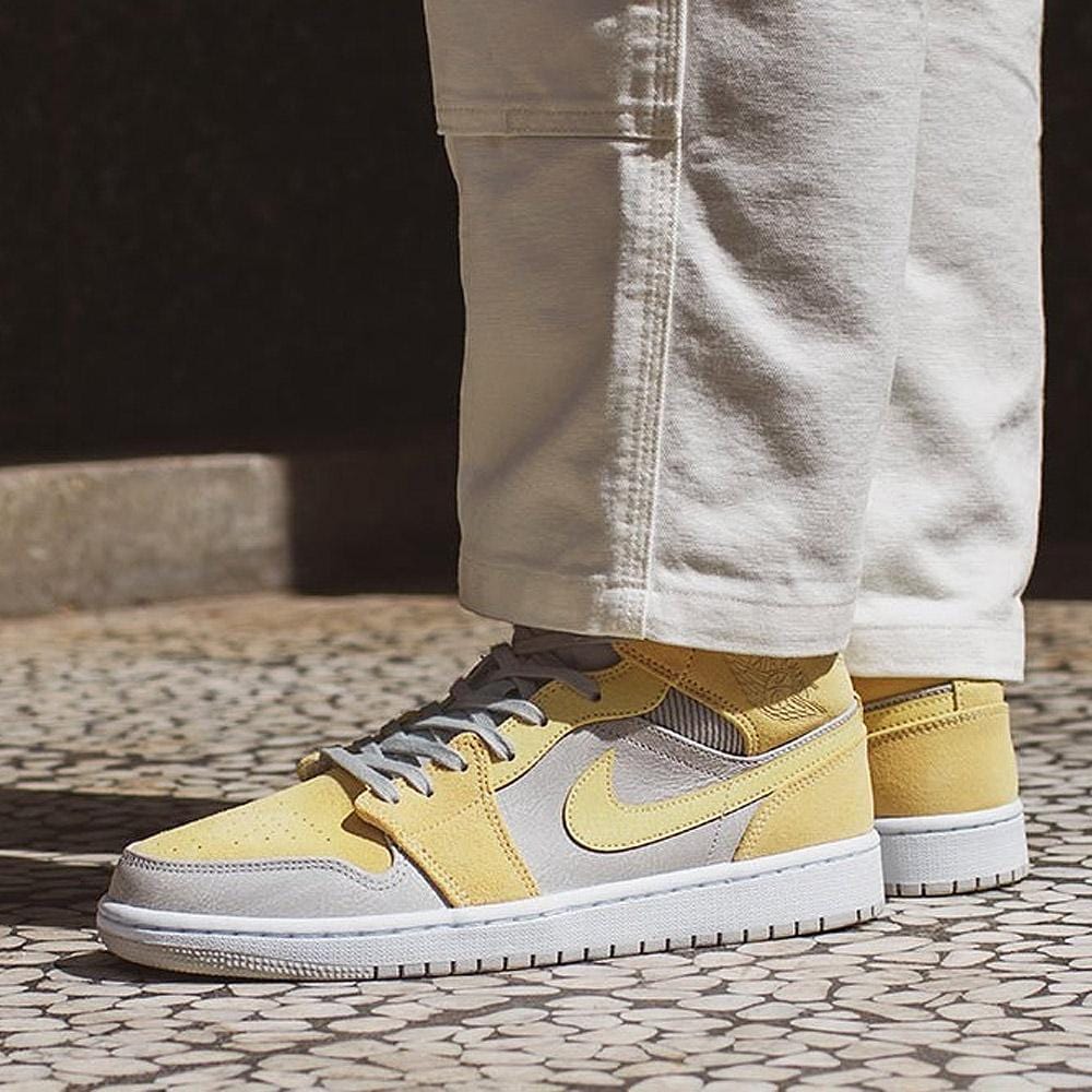Air Jordan 1 Mid 'Mixed Textures Lemon Yellow'