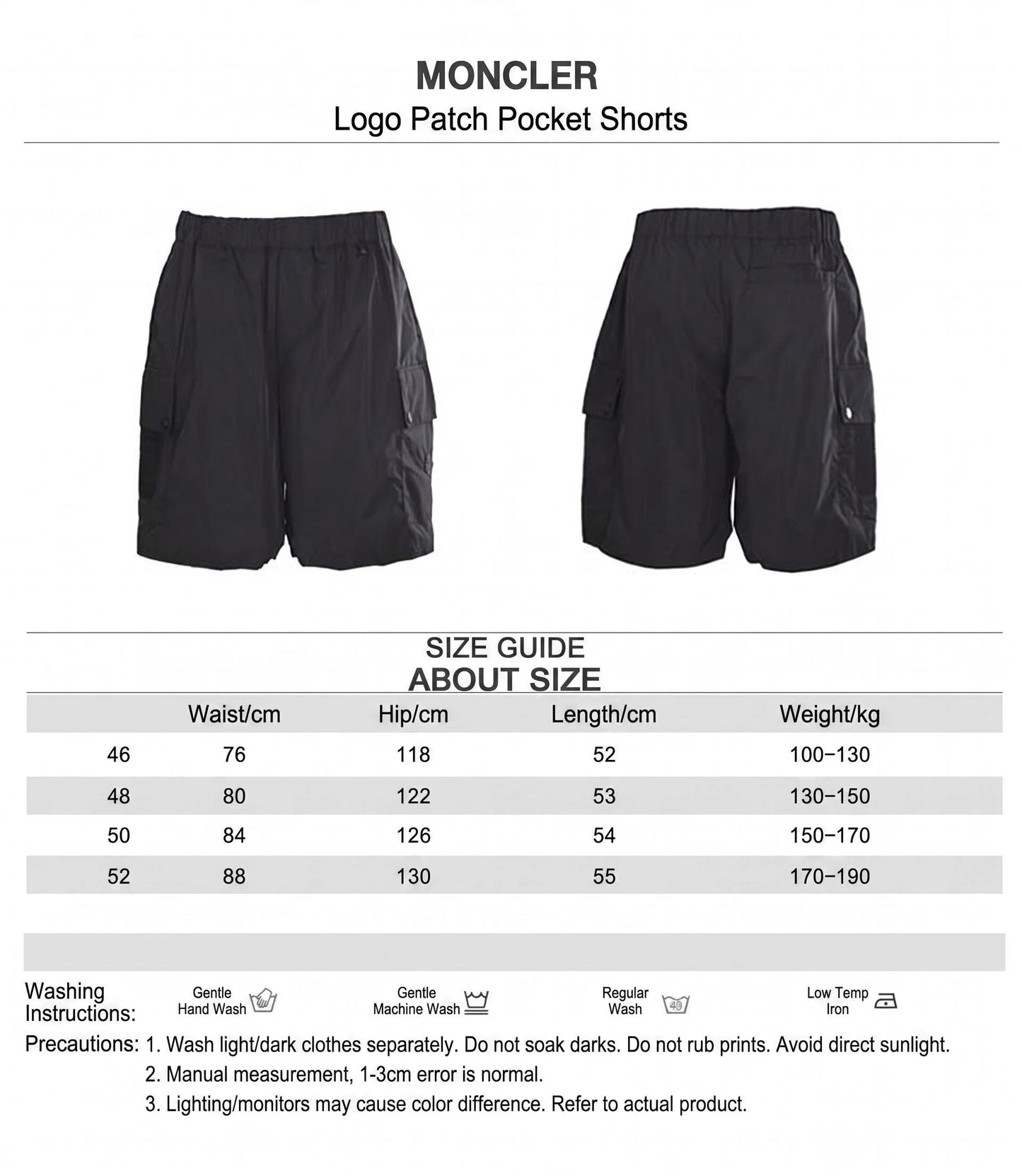 MONCLER MC Logo Patch Pocket Shorts