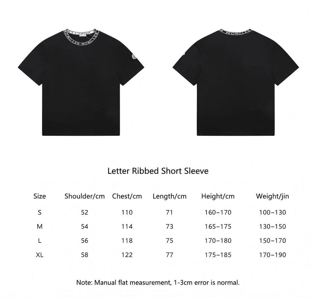 Moncler Letter Rib Short Sleeve T-Shirt