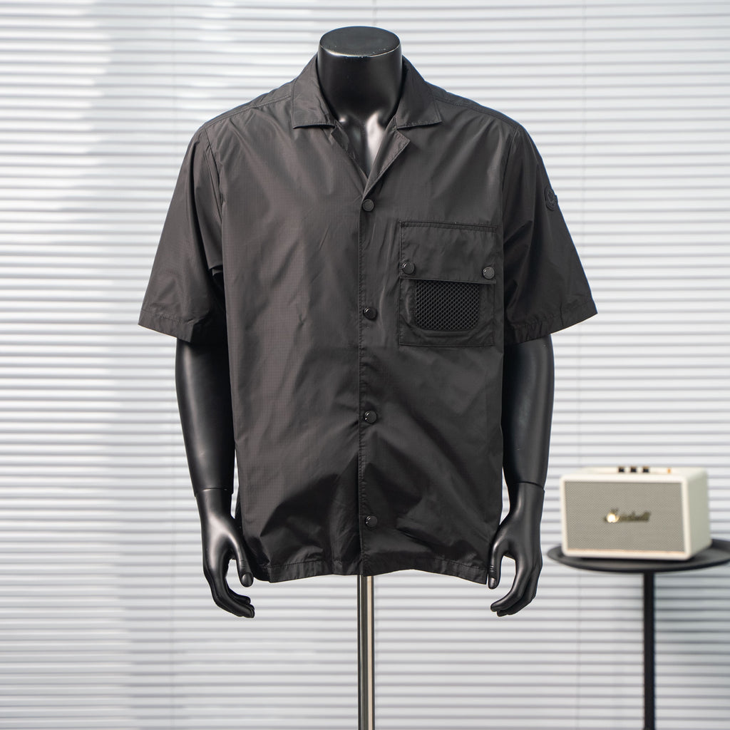 MONCLER MC Logo Patch Pocket Short-Sleeve Shirt