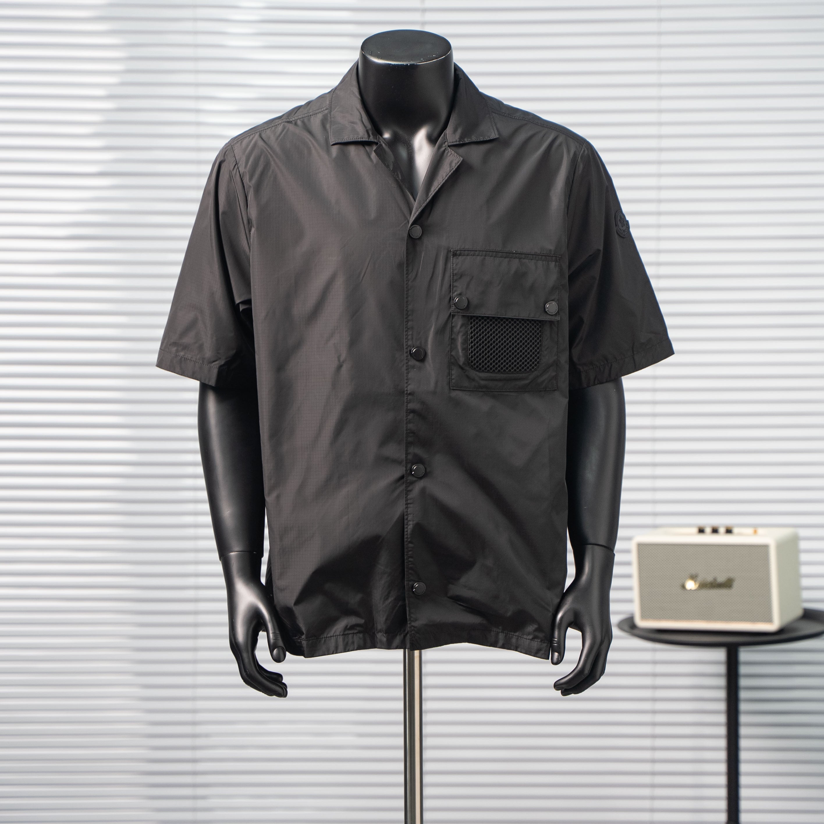 MONCLER MC Logo Patch Pocket Short-Sleeve Shirt