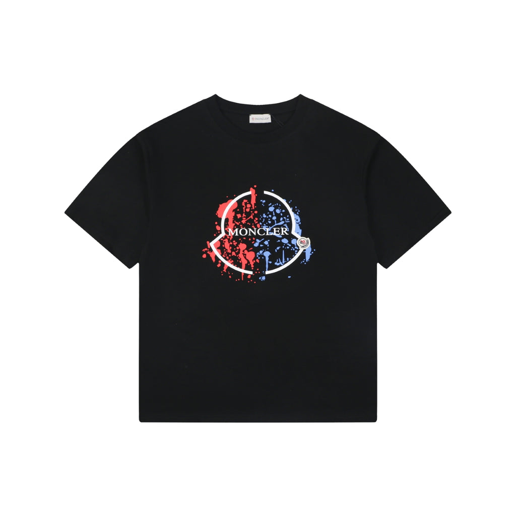 Moncler Splash Ink Logo Print Casual Short Sleeve T-shirt