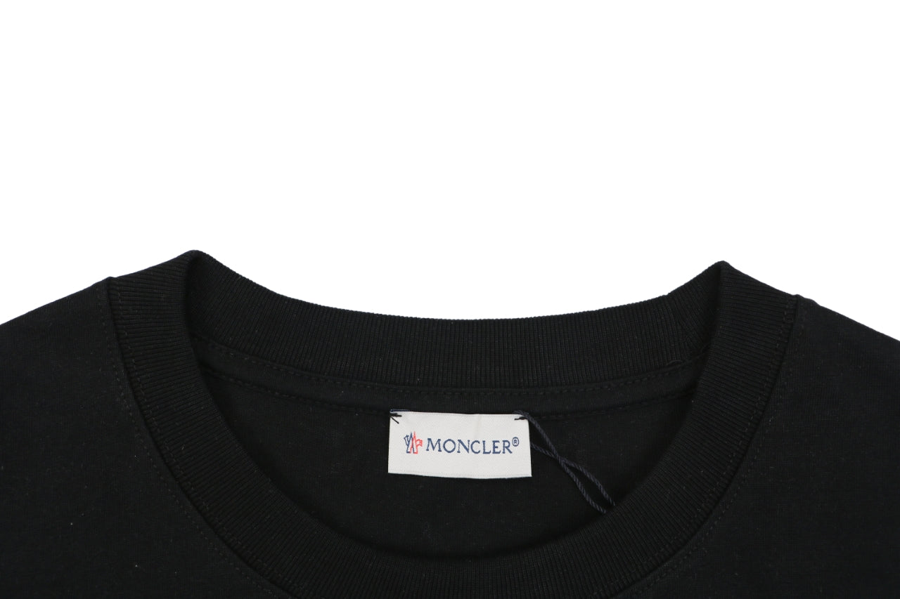 Moncler Splash Ink Logo Print Casual Short Sleeve T-shirt