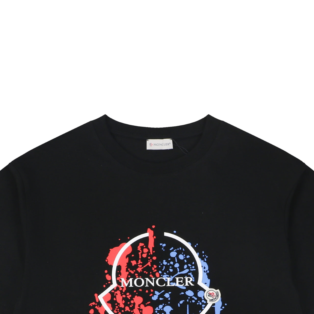 Moncler Splash Ink Logo Print Casual Short Sleeve T-shirt