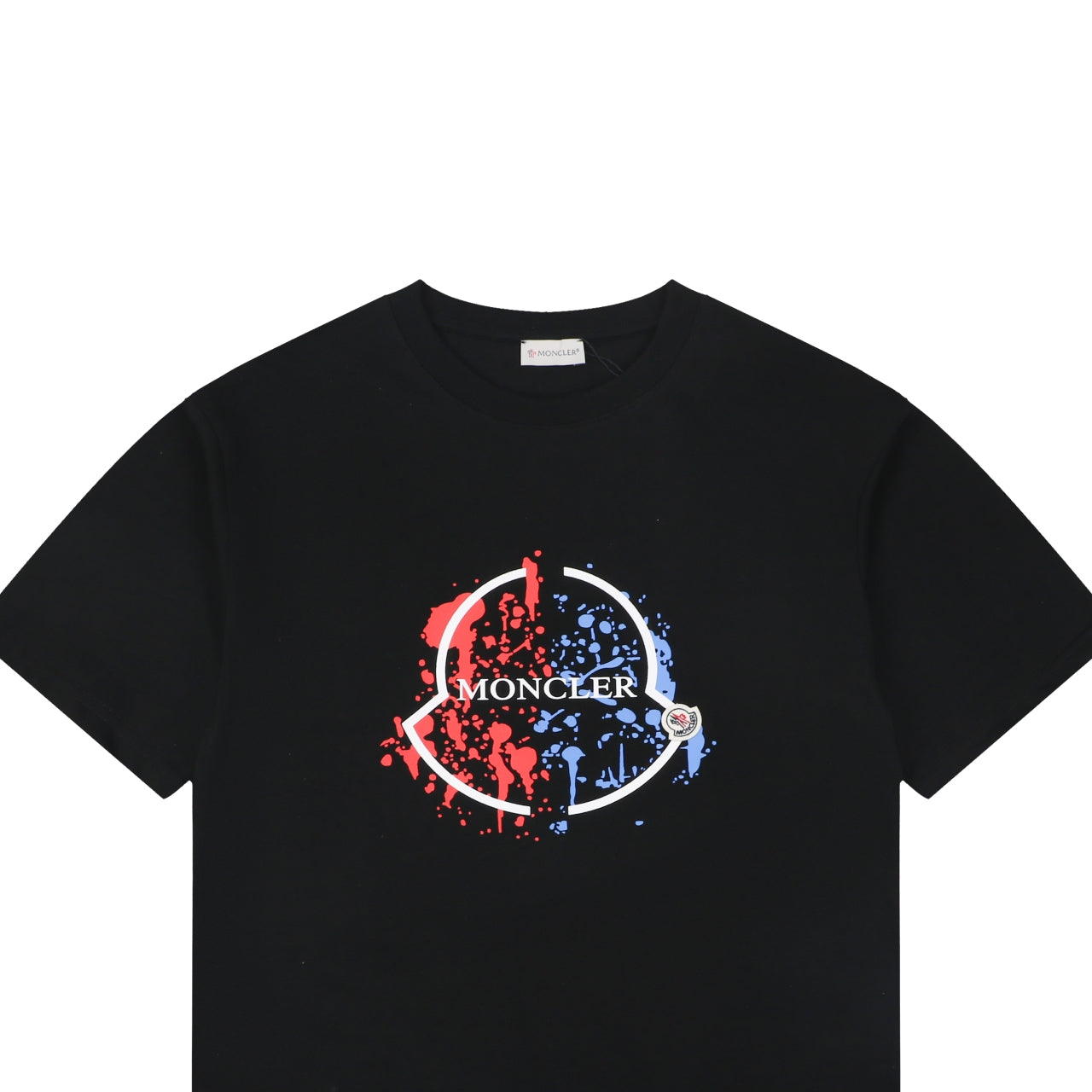 Moncler Splash Ink Logo Print Casual Short Sleeve T-shirt