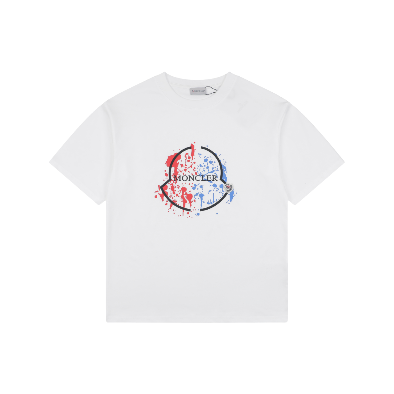 Moncler Splash Ink Logo Print Casual Short Sleeve T-shirt