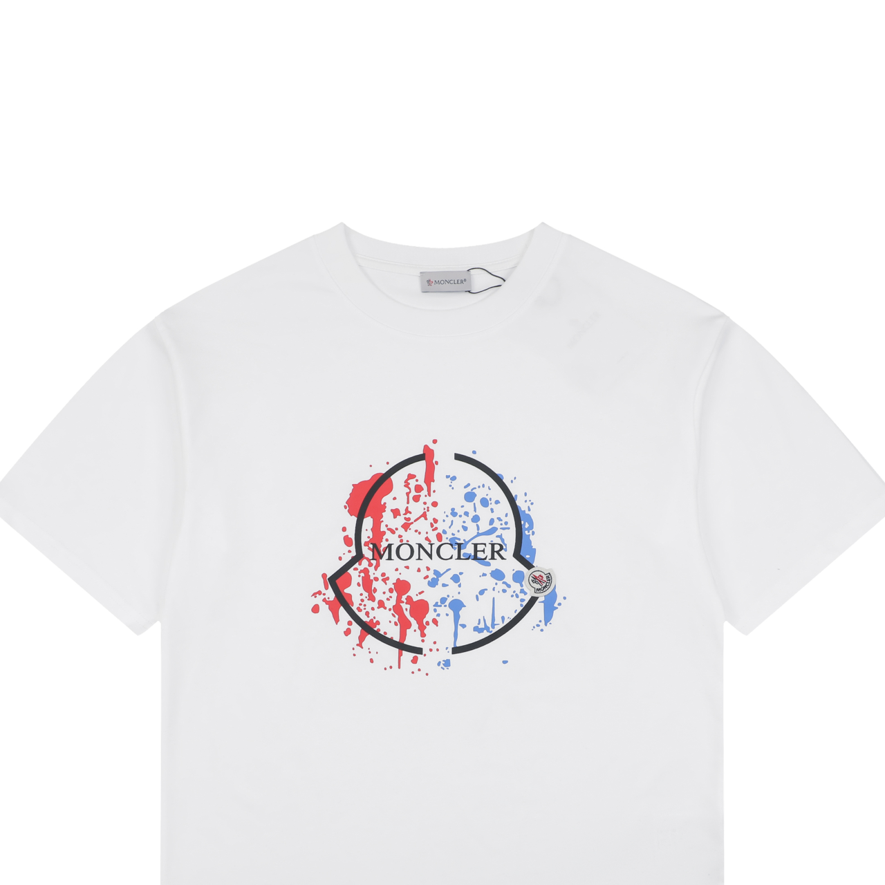 Moncler Splash Ink Logo Print Casual Short Sleeve T-shirt