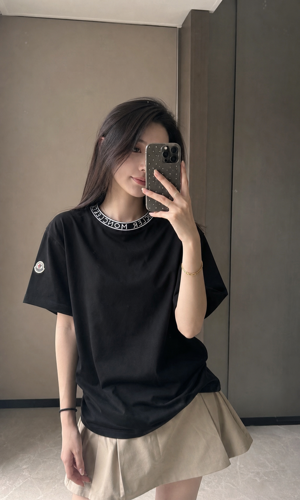 Moncler Letter Rib Short Sleeve T-Shirt