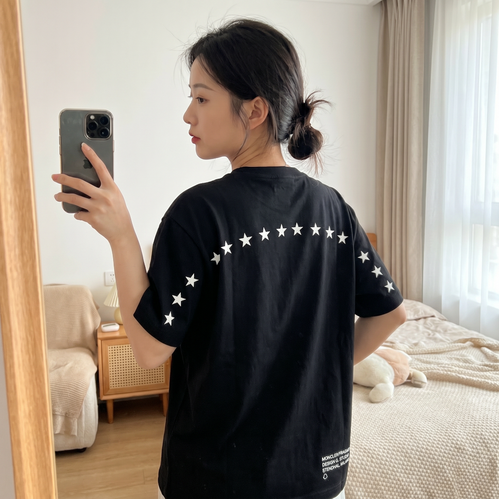 Moncler Star Track Letter Print Short Sleeve T-shirt