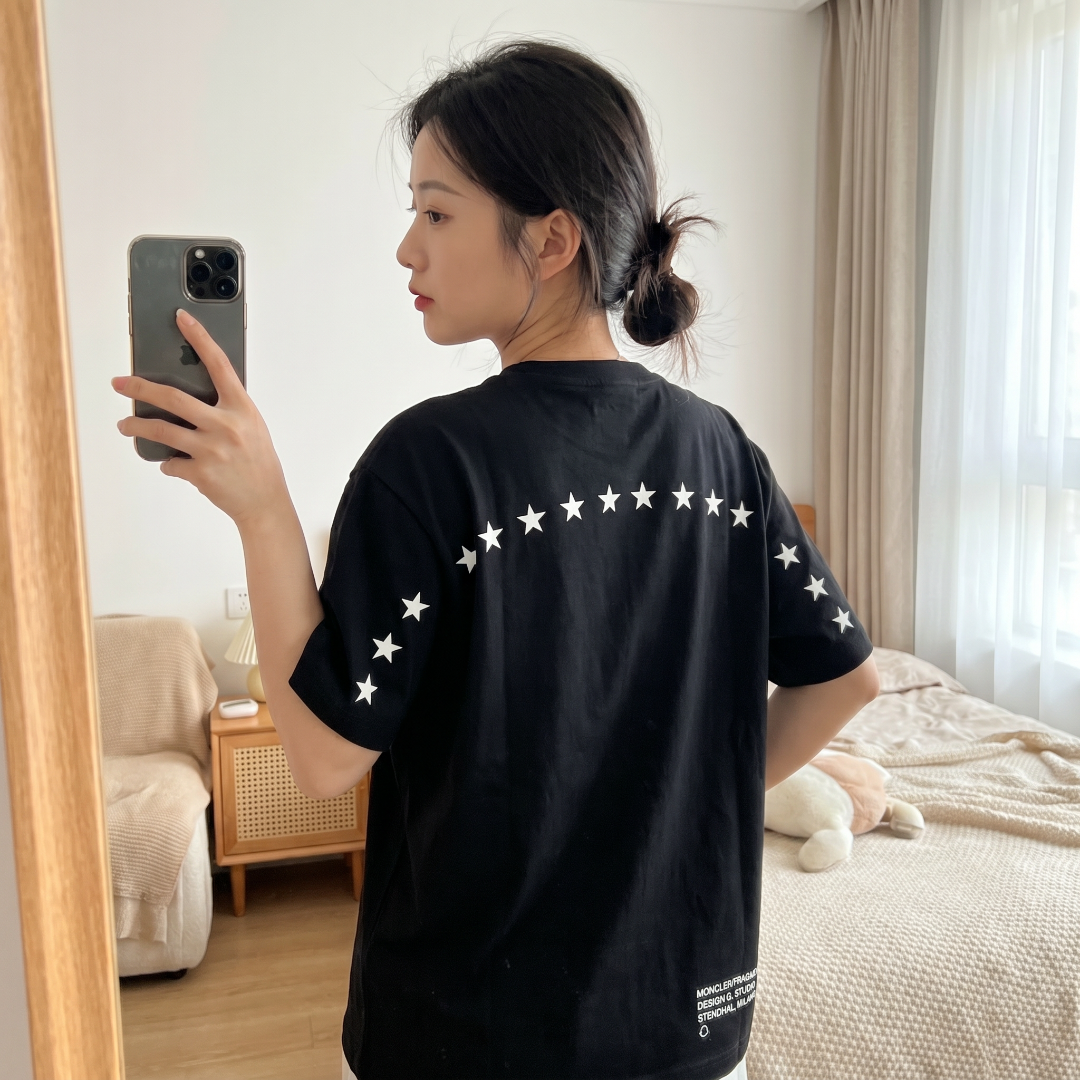 Moncler Star Track Letter Print Short Sleeve T-shirt
