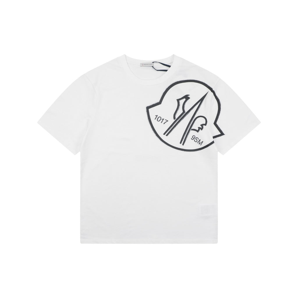 Moncler Slanted M Logo Halo Print Short Sleeve T-shirt