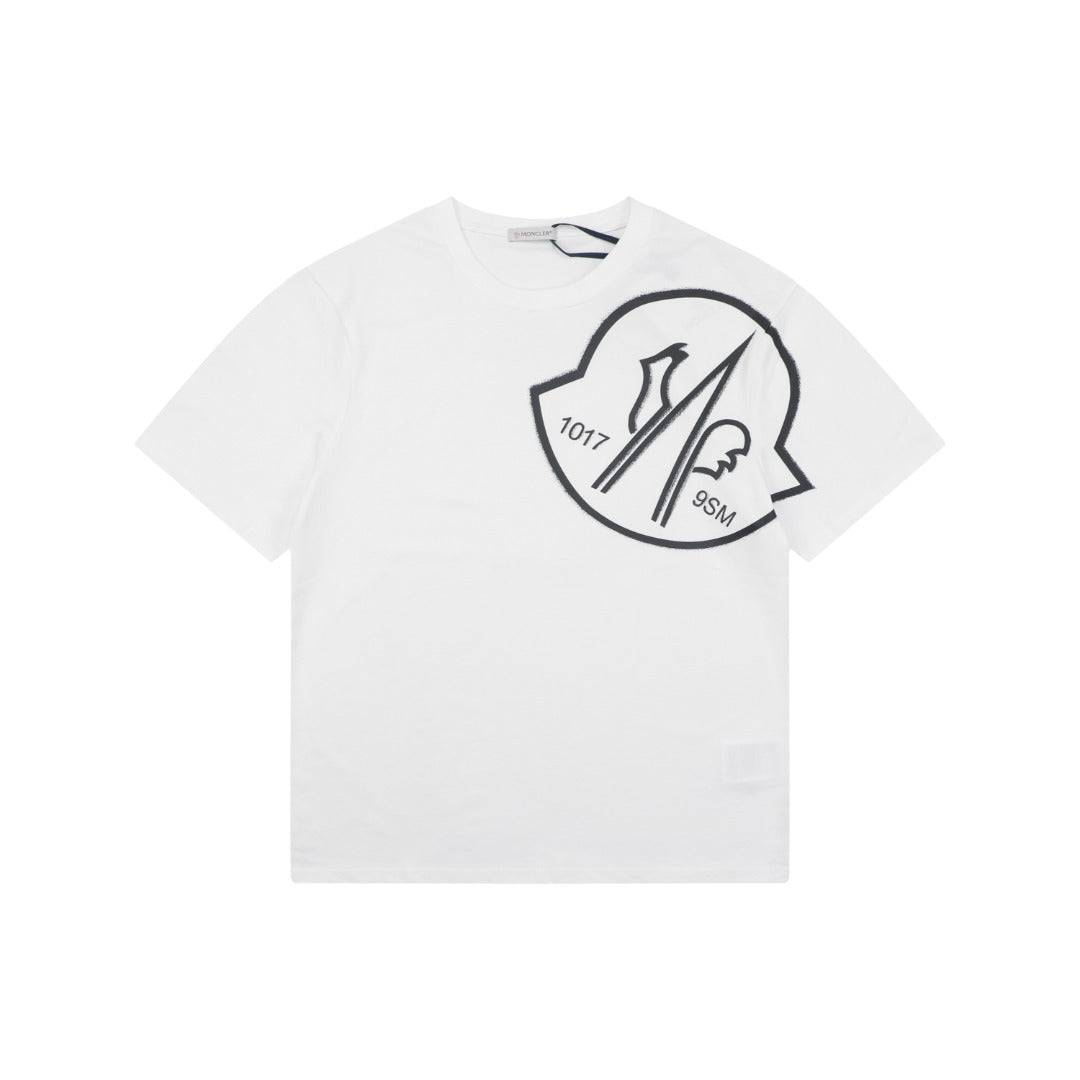 Moncler Slanted M Logo Halo Print Short Sleeve T-shirt