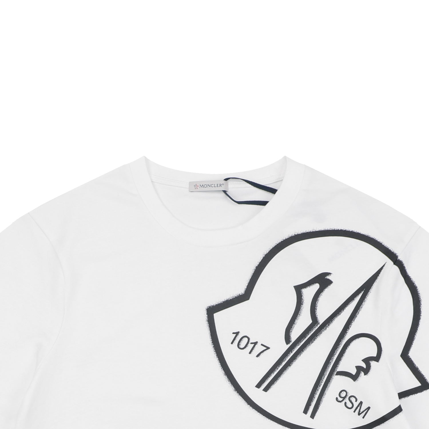 Moncler Slanted M Logo Halo Print Short Sleeve T-shirt