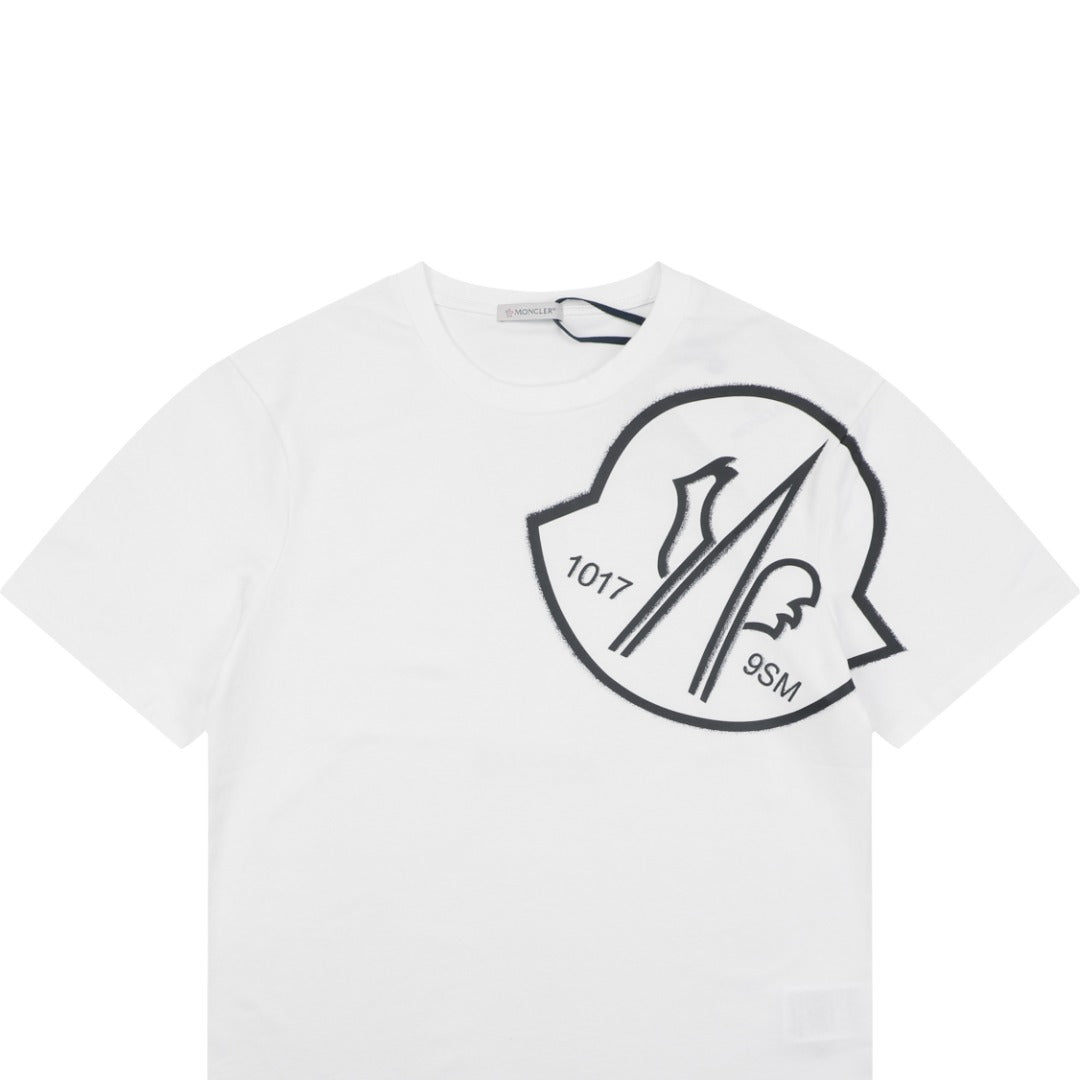 Moncler Slanted M Logo Halo Print Short Sleeve T-shirt