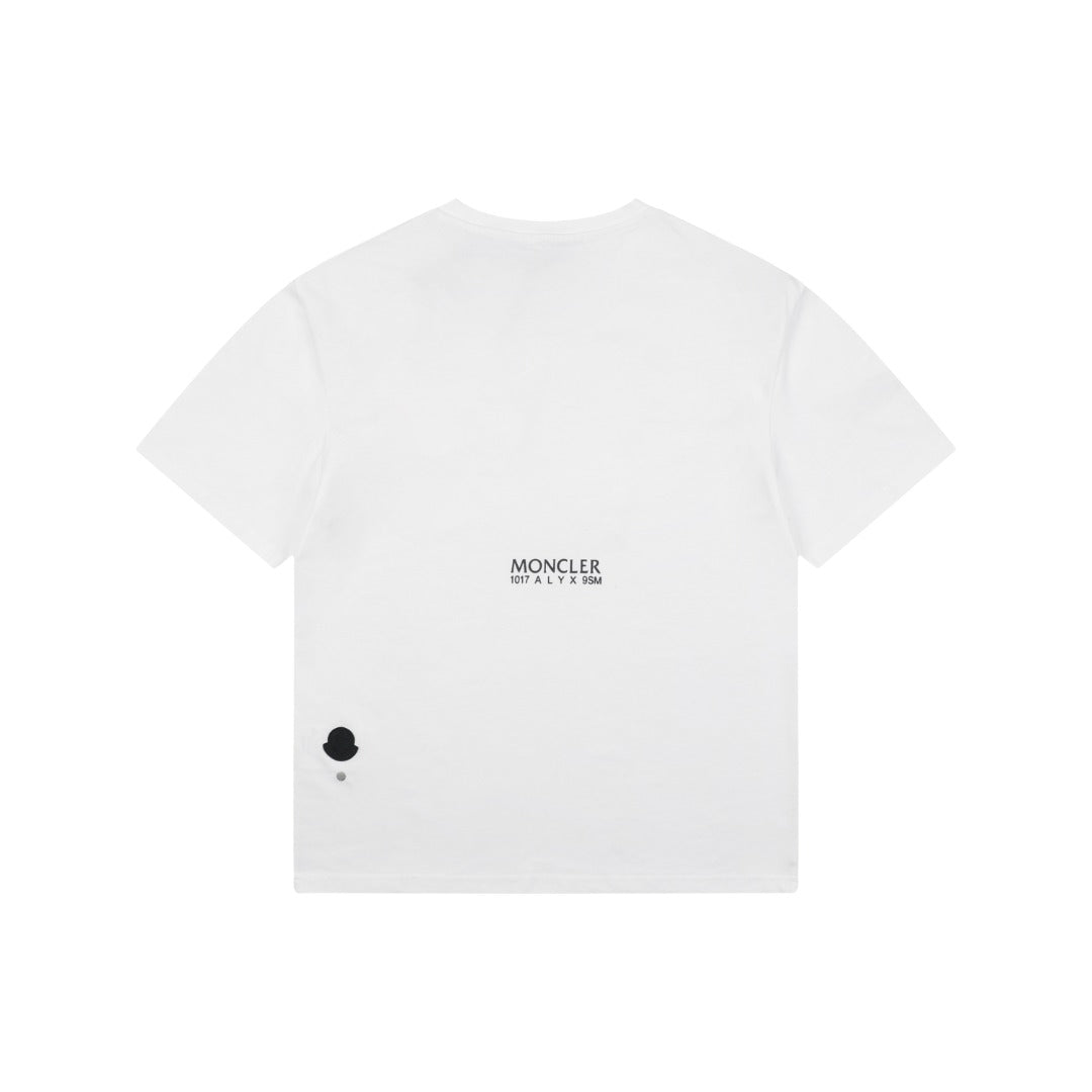 Moncler Slanted M Logo Halo Print Short Sleeve T-shirt