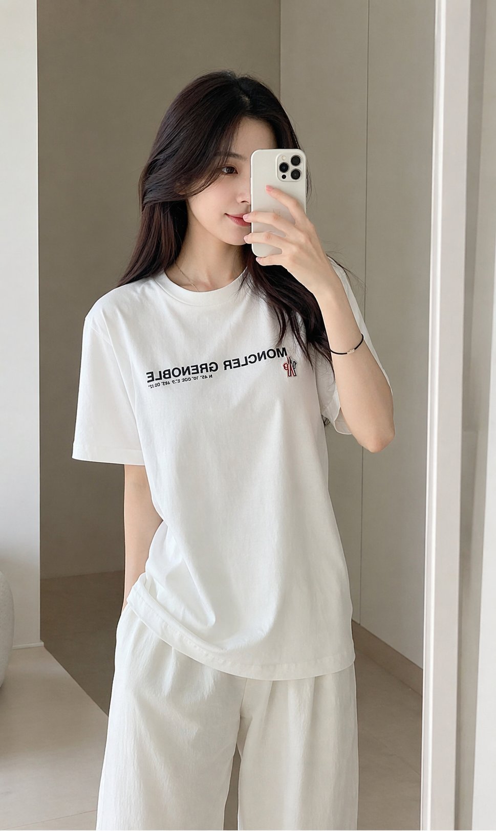 Moncler Grenoble Cotton Logo Tee |  White Casual Short Sleeve T-Shirt