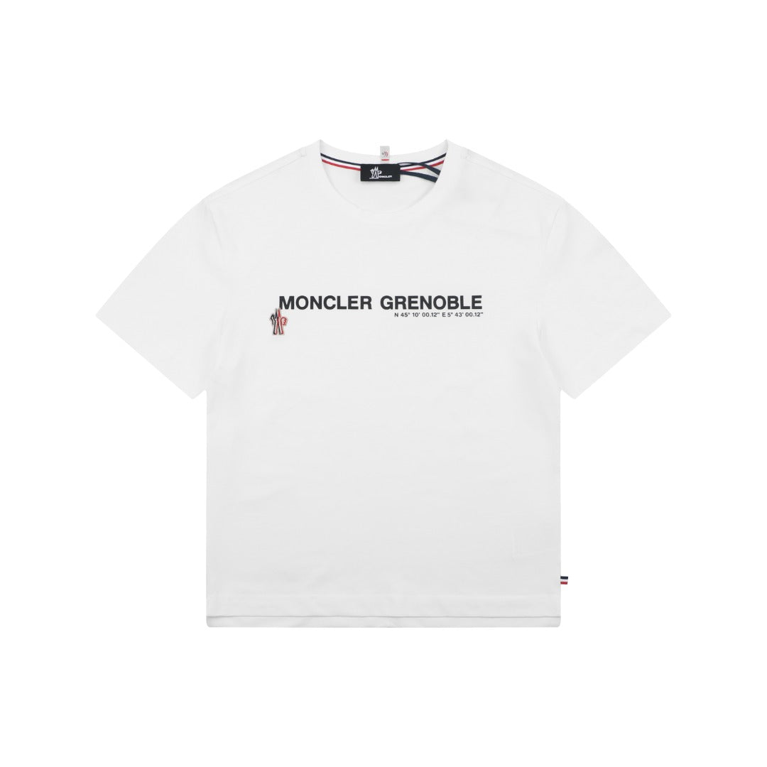 Moncler Grenoble Cotton Logo Tee |  White Casual Short Sleeve T-Shirt