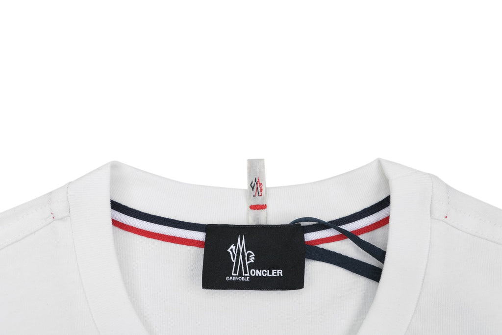 Moncler Grenoble Cotton Logo Tee |  White Casual Short Sleeve T-Shirt