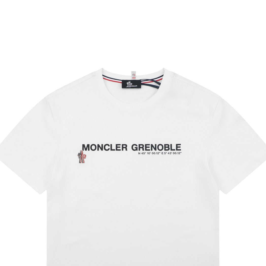 Moncler Grenoble Cotton Logo Tee |  White Casual Short Sleeve T-Shirt
