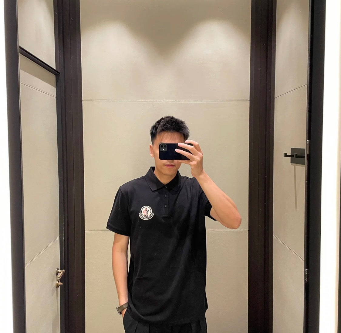 Moncler 25SS Classic Big Logo Short-Sleeve Polo Shirt