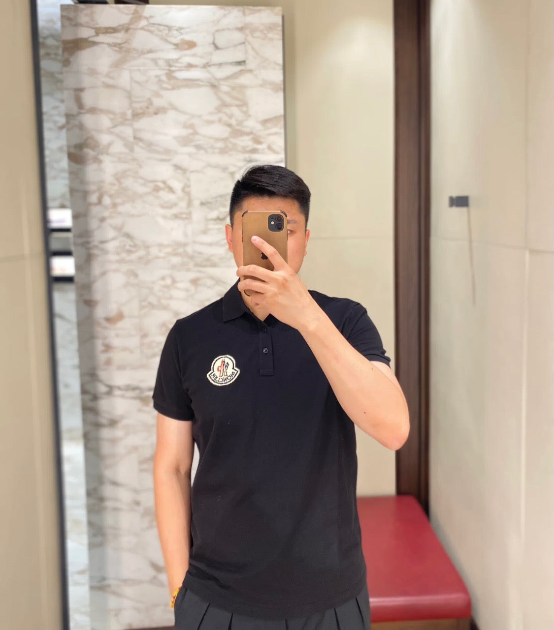 Moncler 25SS Classic Big Logo Short-Sleeve Polo Shirt