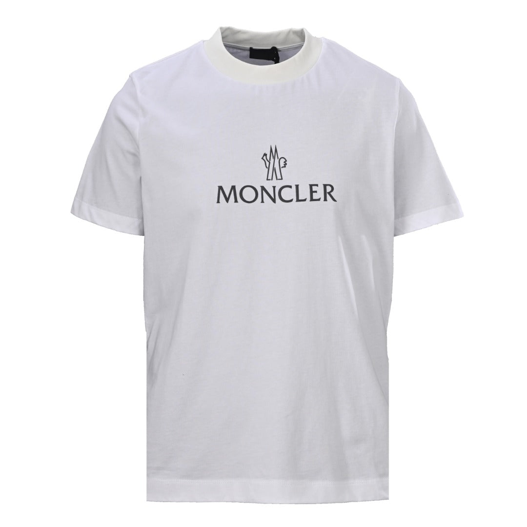 MONCLER MC Two-Tone Chest Print Short Sleeve T-Shirt