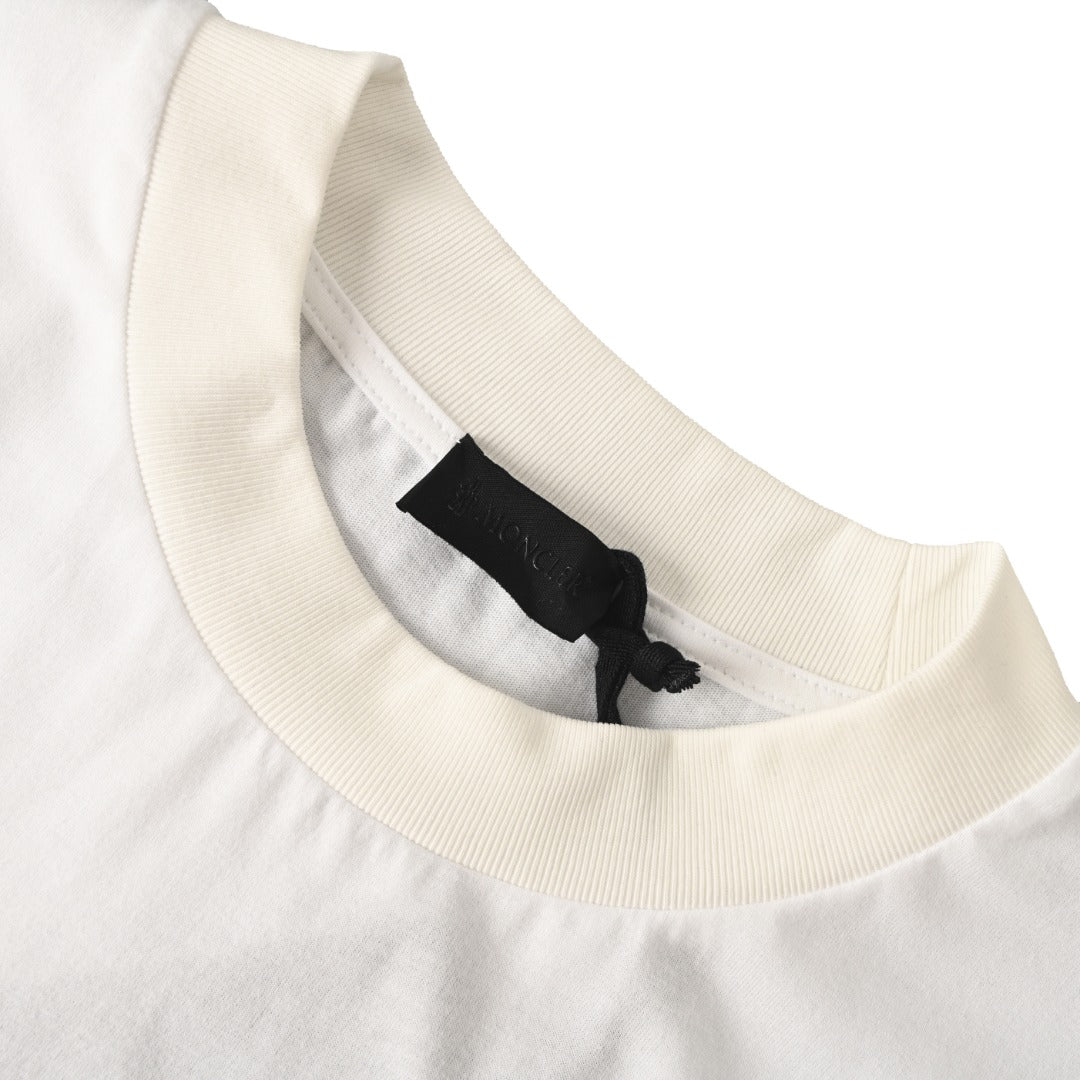 MONCLER MC Two-Tone Chest Print Short Sleeve T-Shirt