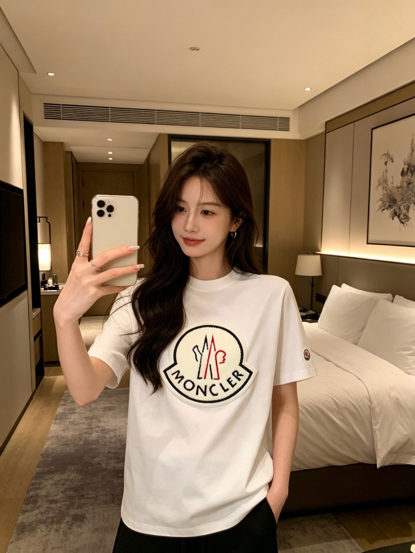 Moncler Towel Embroidery Logo Short Sleeve T-shirt