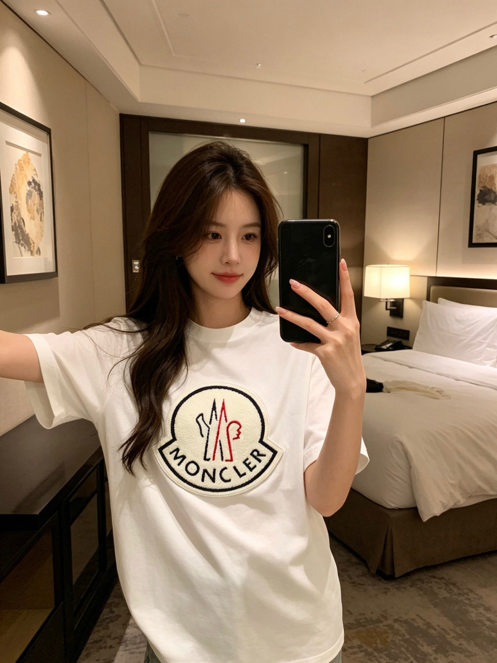 Moncler Towel Embroidery Logo Short Sleeve T-shirt