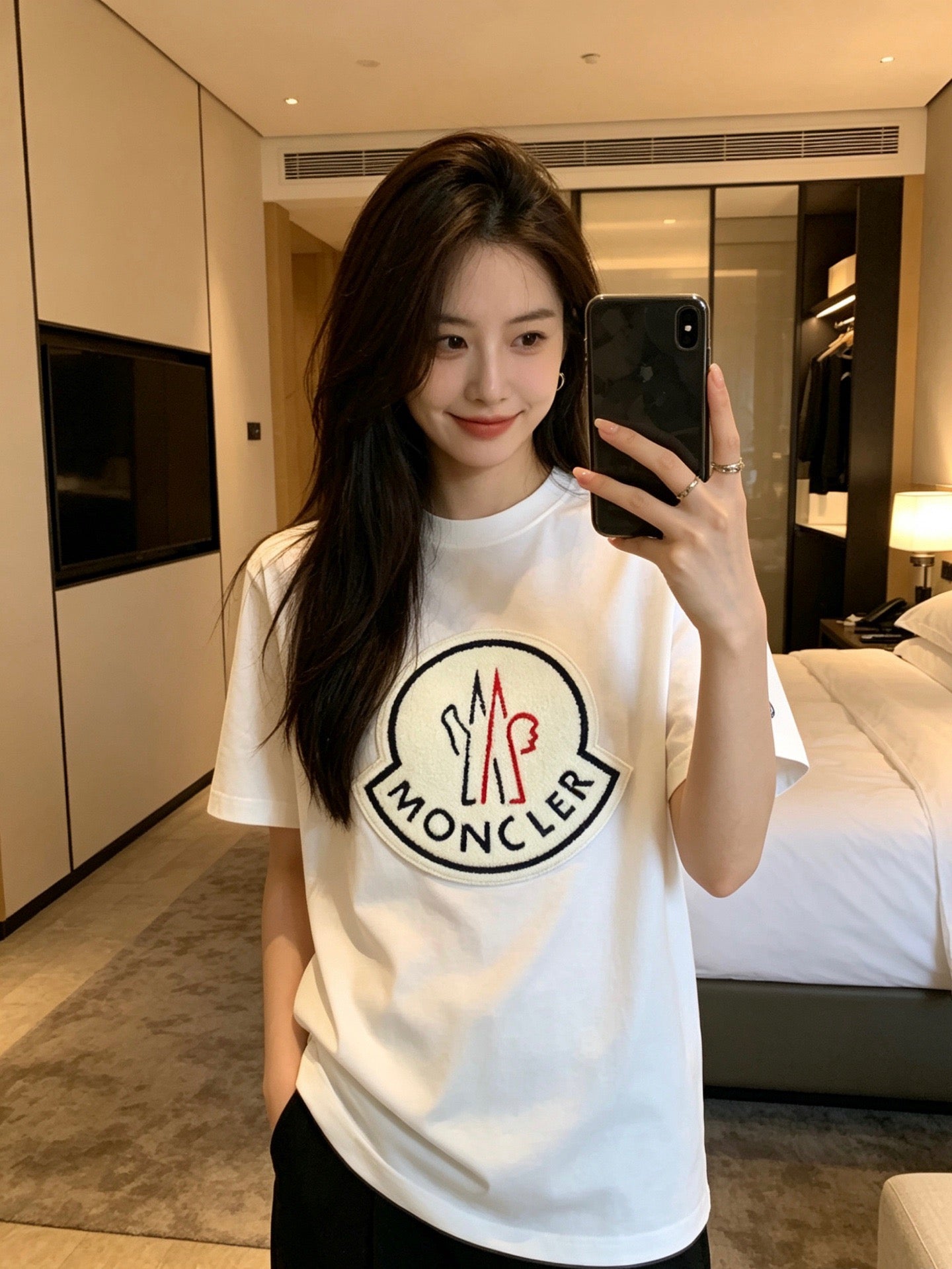 Moncler Towel Embroidery Logo Short Sleeve T-shirt