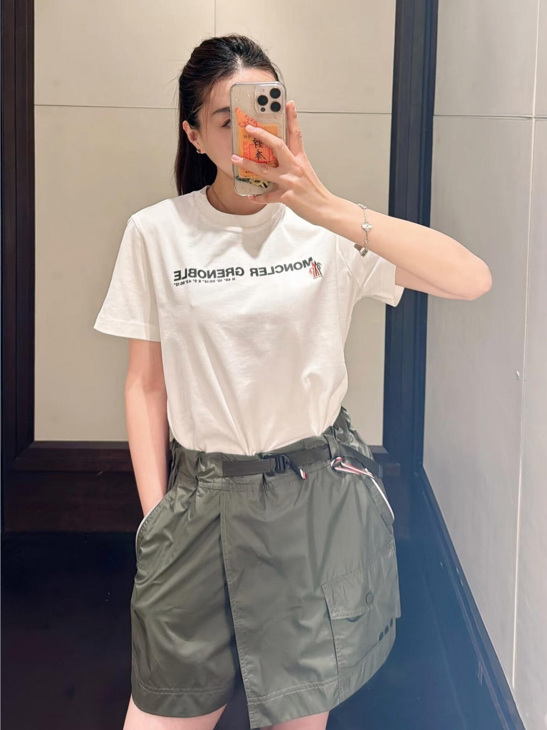 Moncler Grenoble Cotton Logo Tee |  White Casual Short Sleeve T-Shirt