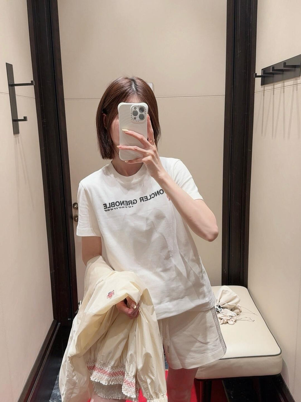 Moncler Grenoble Cotton Logo Tee |  White Casual Short Sleeve T-Shirt