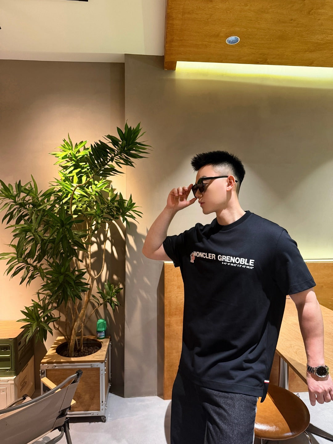 Moncler Grenoble Cotton Logo Tee |  White Casual Short Sleeve T-Shirt
