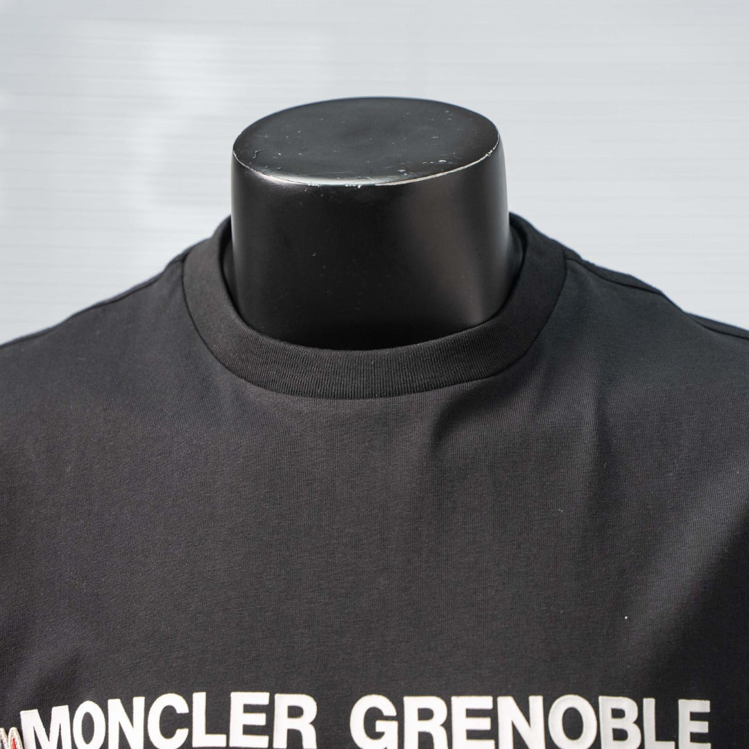 Moncler Grenoble Cotton Logo Tee |  White Casual Short Sleeve T-Shirt