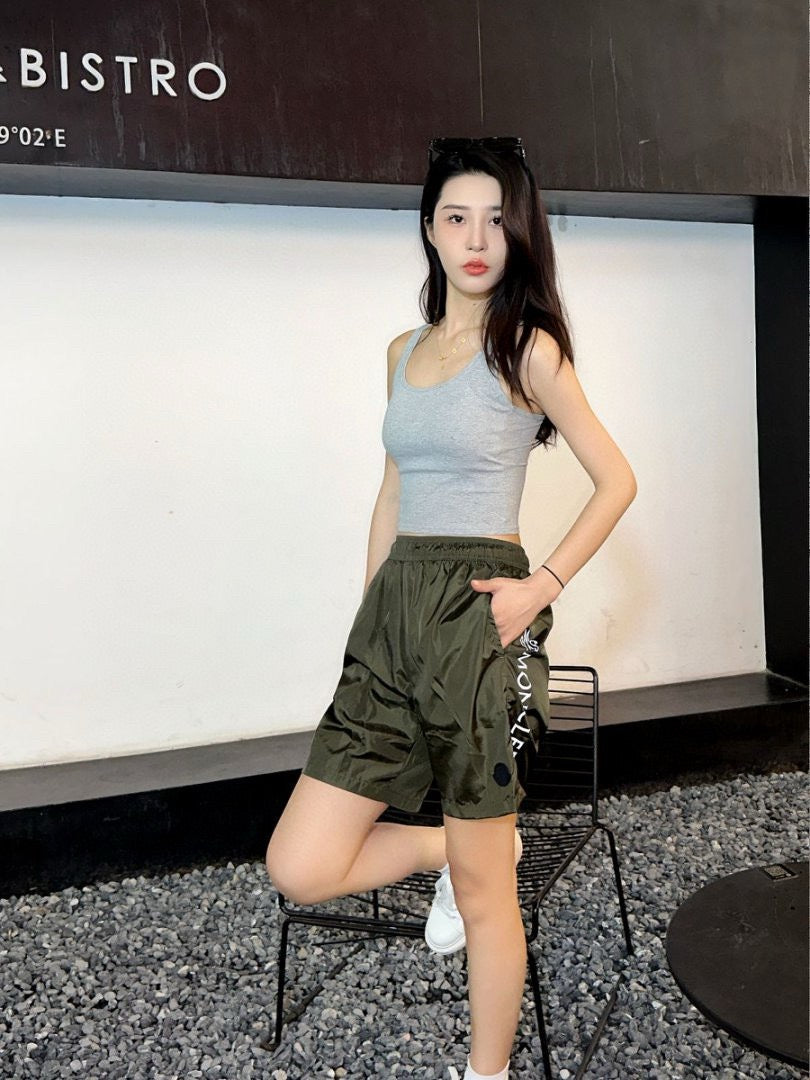 Moncler  Side Reflective Logo Print Shorts