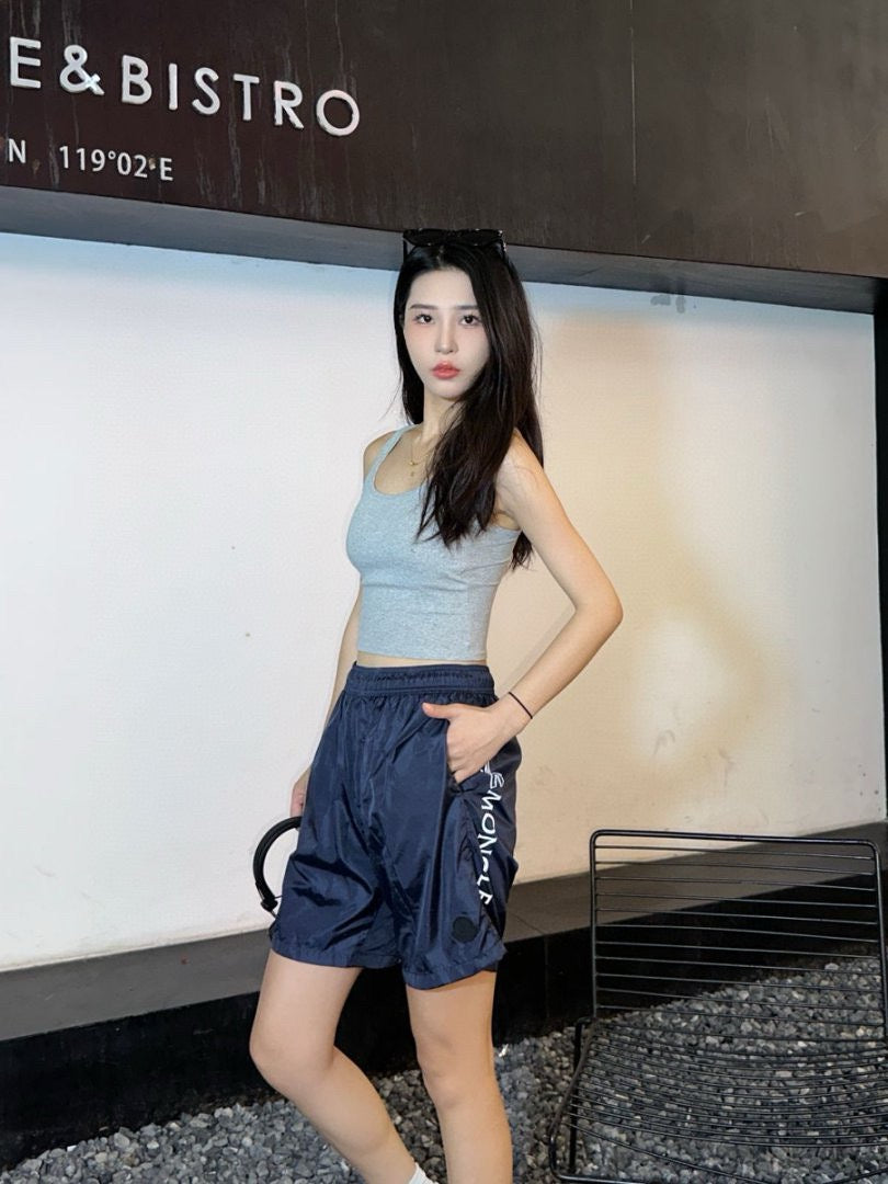 Moncler  Side Reflective Logo Print Shorts