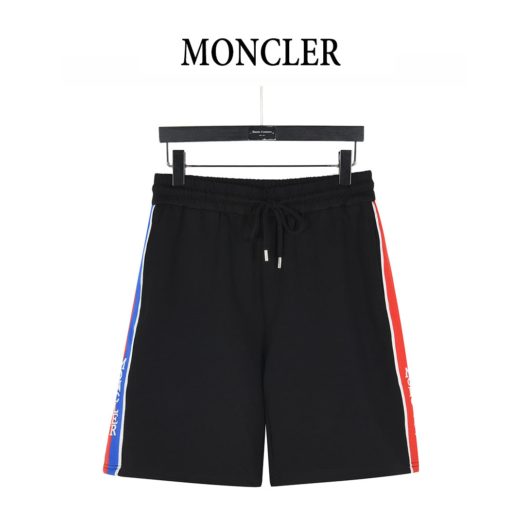MONCLER 2026 SS New Side Webbing Red White Blue Letter Embroidered Shorts