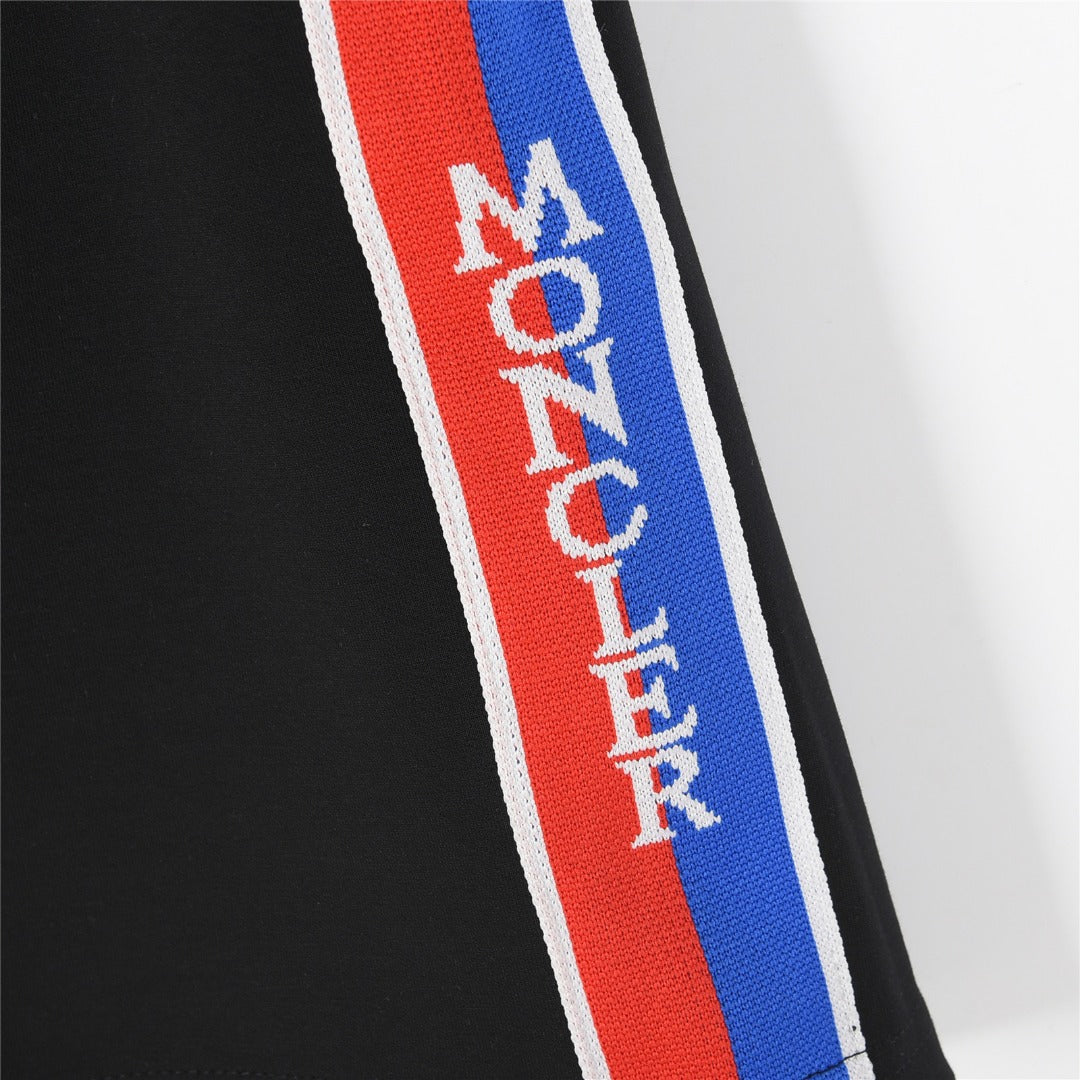 MONCLER 2026 SS New Side Webbing Red White Blue Letter Embroidered Shorts