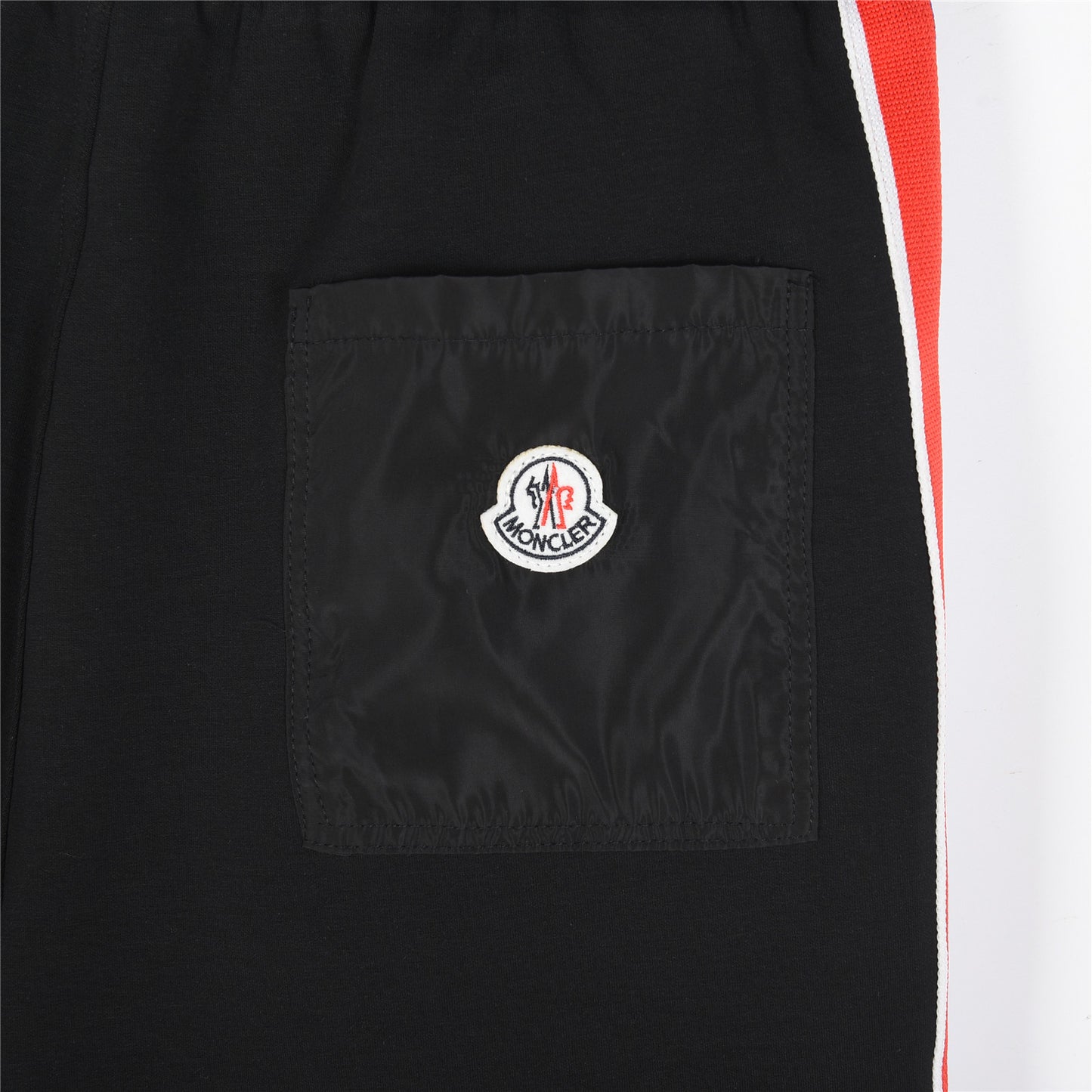 MONCLER 2026 SS New Side Webbing Red White Blue Letter Embroidered Shorts