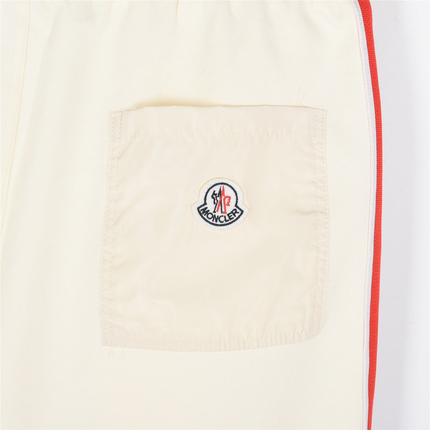 MONCLER 2026 SS New Side Webbing Red White Blue Letter Embroidered Shorts