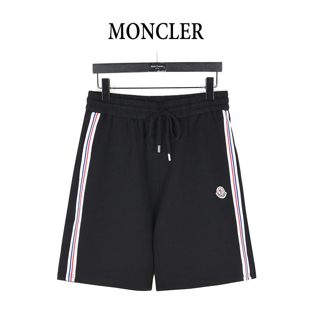MONCLER 2026 SS New Side Webbing Red White Blue Letter Embroidered Shorts