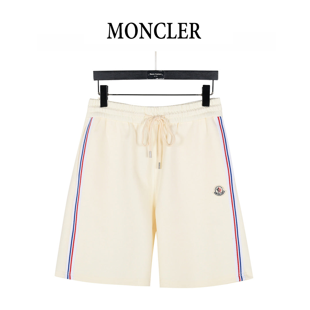 MONCLER 2026 SS New Side Webbing Red White Blue Letter Embroidered Shorts